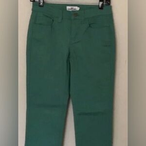 Vineyard Vines Womens Ankle Jeans Sz2 Green Stretch Low Rise Skinny Raw Hem